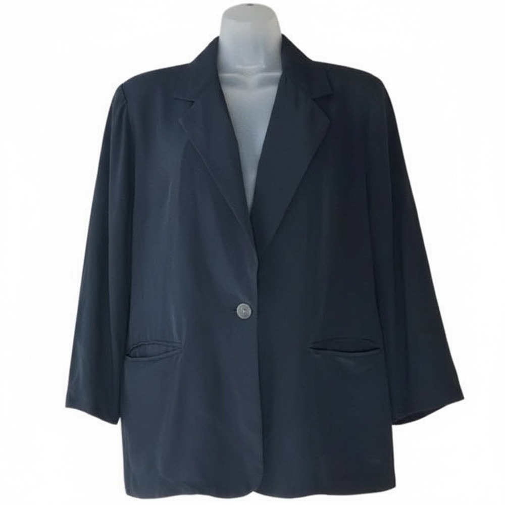 Silks by Joan Leslie Dark Blue Jacket Blazer 12